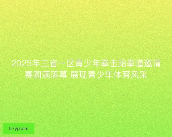 2025年三省一区青少年拳击跆拳道邀请赛圆满落幕 展现青少年体育风采