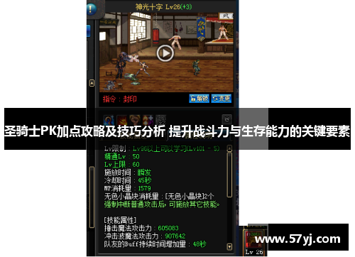 圣骑士PK加点攻略及技巧分析 提升战斗力与生存能力的关键要素
